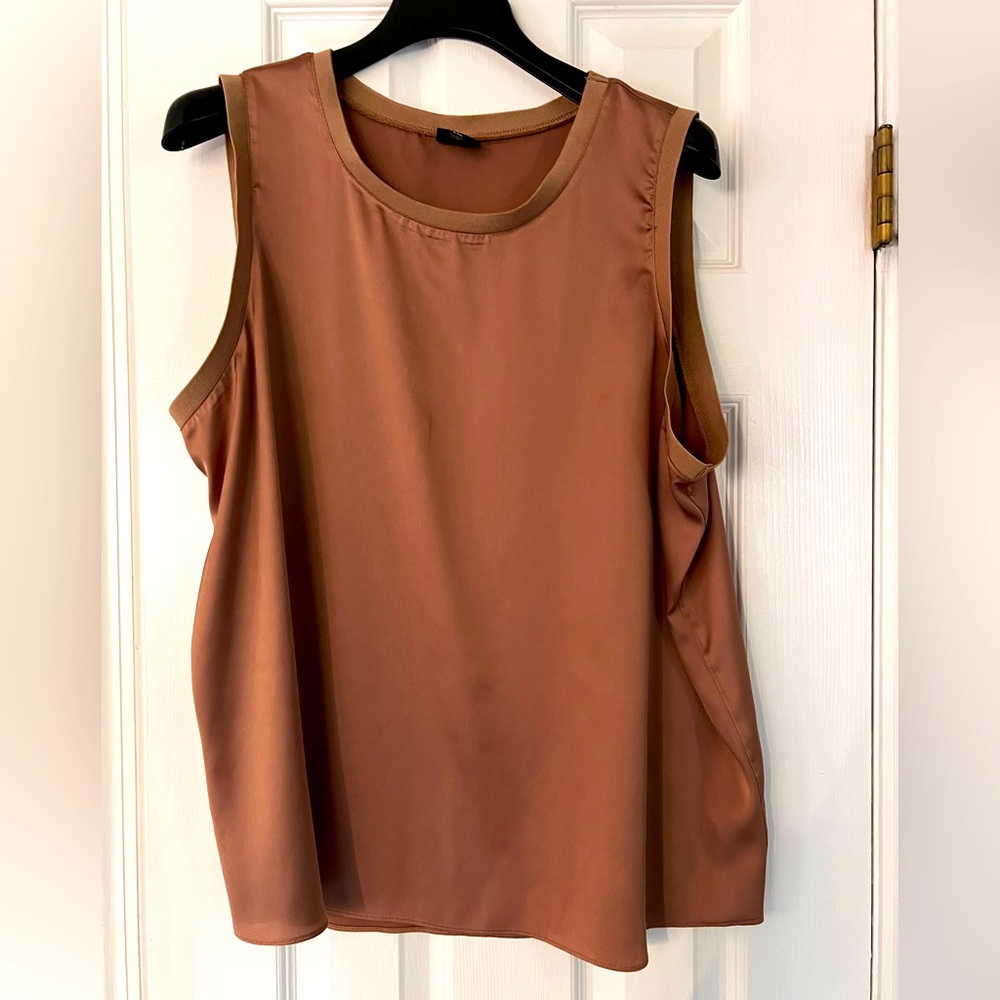 Silky taupe/brown top barely worn!